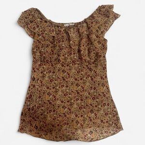 Y2K whimsical Floral Ruffle Sleeve Women's Top